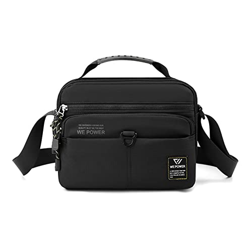 Herren-Umhängetasche, einfache Reise-Umhängetasche, lässige Handtasche, große Kapazität, Kuriertasche für Sport, Workout, Wandern, Schwarz, AS THE PIC SHOW von HUANIZI