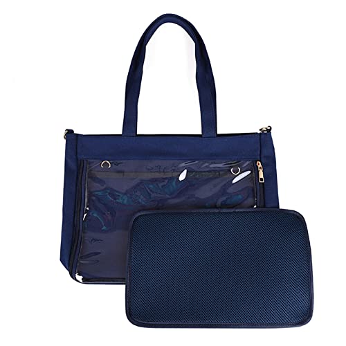 JK Umhängetasche für Mädchen, niedliche Umhängetasche, Damen, transparent, Kuriertasche, schöne Handtasche, Studenten, Segeltuch, Dunkelblau, Mesh cloth binding b von HUANIZI