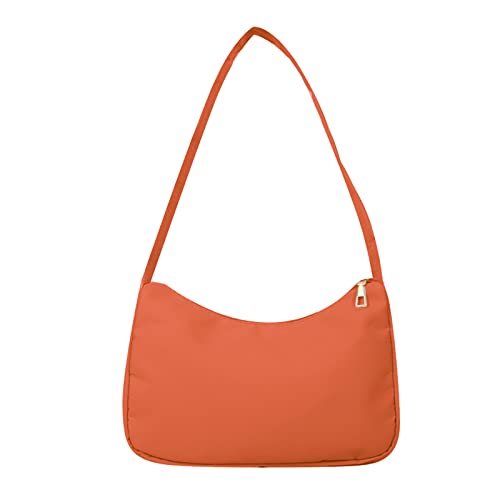 Schultertaschen für Damen, niedliche Hobo-Handtasche, Nylon, Achseltasche, Clutch, Geldbörse, Reißverschluss, einfarbige Taschen, Orange/Abendrot im Zickzackmuster (Sunset Chevron), AS THE PIC SHOW von HUANIZI