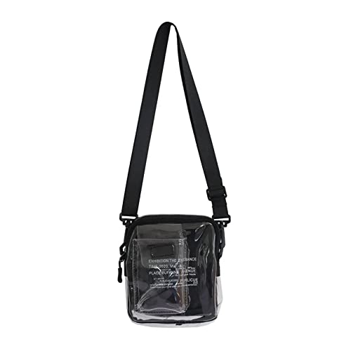 Transparente Kuriertasche für Damen, modisch, Mädchen, Schultertasche, Teenager, niedlich, Umhängetasche, Harajuku, Geldbörse, Handytasche, Schwarz, AS THE PIC SHOW von HUANIZI