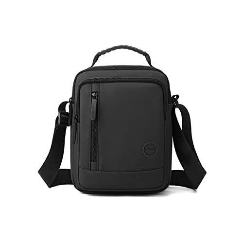 Umhängetasche für Herren, große Kapazität, Reisetasche, lässig, Handtasche, einfache Schultertasche für Sport, Workout, Wandern, Schwarz, Small von HUANIZI