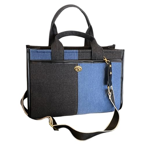 HUAOLAWQ Damen-Retro-Umhängetasche, große Kapazität, Denim-Vintage-Umhängetasche, verstellbarer Riemen, modische Umhängetasche, weibliche Alltags-Dating-Tasche von HUAOLAWQ