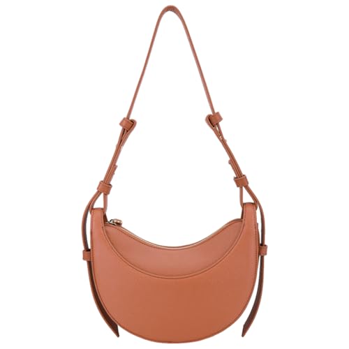 HUAOLAWQ Lässige Hobo-Tasche für Damen, große Kapazität, halbmondförmige PU-Tasche, einfarbig, Umhängetasche, verstellbarer Riemen, einzelne Umhängetasche von HUAOLAWQ