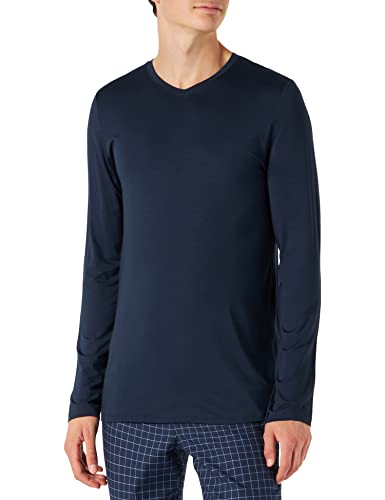 Huber Herren Shirt Langarm Schlafanzugoberteil, Blau (Tessimaglia Blue 0381), Large (Herstellergröße: L) von HUBER