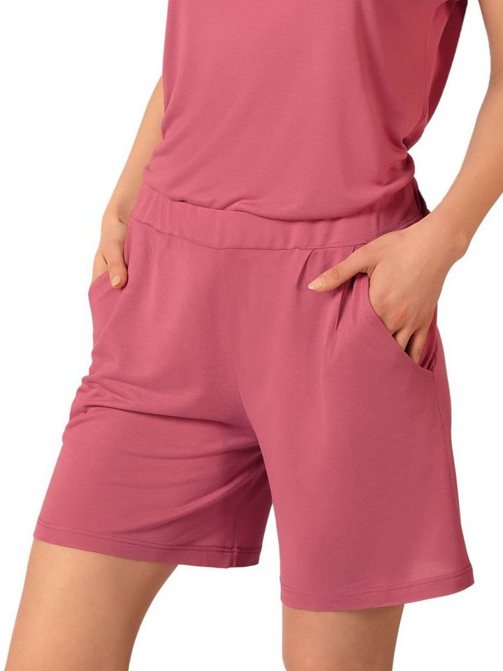 HUBER Homewearpants Damen Shorts Mid-Length hautnah Night Basic (Stück, 1-tlg) - von HUBER