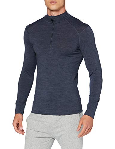 Huber Herren Shirt lang mit Zipper Unterwäsche, bluetone, L von HUBER