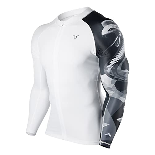 HUGE SPORTS Herren Badeshirts Langarm Reißverschluss Rashguard UPF 50+ Sonnenschutz Schnell trocknend, Cobra, M von HUGE SPORTS