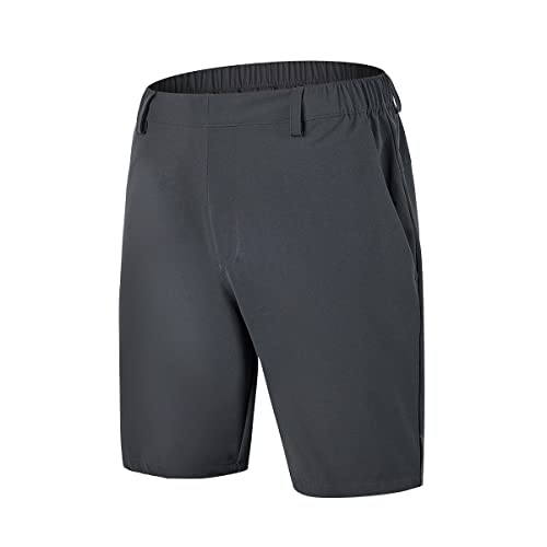 HUGE SPORTS Herren Sommer Kurze Hosen Atmungsaktiv Leicht Klassischer Schnitt Golfshorts mit Taschen Grau L von HUGE SPORTS