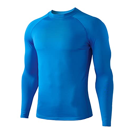 HUGE SPORTS Thermo Unterhemd Herren Innenfleece Langarmshirt Funktionswäsche für Winter Ski Blau L von HUGE SPORTS