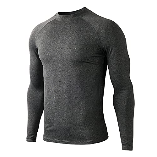 HUGE SPORTS Thermo Unterhemd Herren Innenfleece Langarmshirt Funktionswäsche für Winter Ski Grau 2XL von HUGE SPORTS