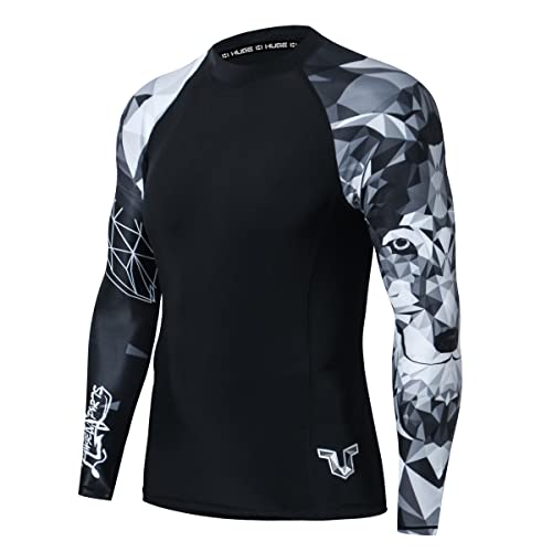 HUGE SPORTS Wildes Tier Sonnenschutz Schnelltrocknend Kompression Rash Guard Wolf 2XL von HUGE SPORTS