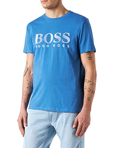 BOSS Herren T-Shirt RN T-Shirt aus nachhaltiger Baumwolle mit UPF 50+ Hellblau M von HUGO BOSS