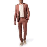 HUGO Herren Anzug rot Schurwolle meliert Slim Fit von HUGO