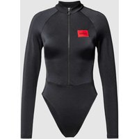 HUGO Badeanzug mit Label-Patch Modell 'HANA' in Black, Größe L von HUGO
