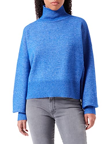 HUGO Damen Sisimia Relaxed-Fit Pullover mit Rollkragen und Rippbündchen Blau XS von HUGO