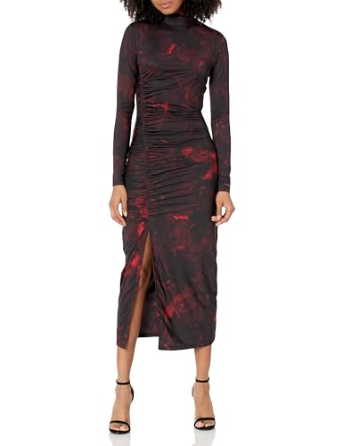 HUGO Damen Slim Fit Langarm Stehkragen Lässiges Kleid, Rote Rose/Schwarz, X-Groß HUGO Damen Slim Fit Langarm Stehkragen Lässiges Kleid, Rote Rose/Schwarz, X-Groß von HUGO