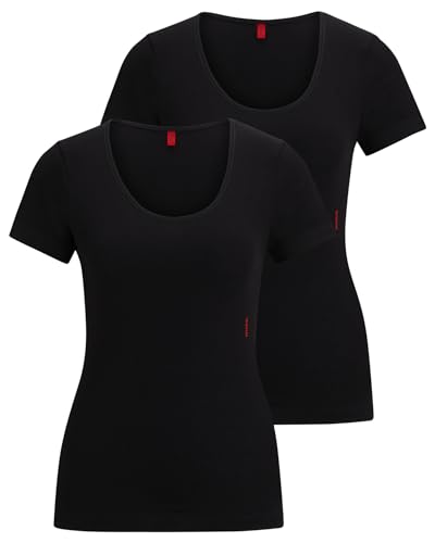 HUGO Damen Twin Rn T-Shirt, Black1, XL EU von HUGO