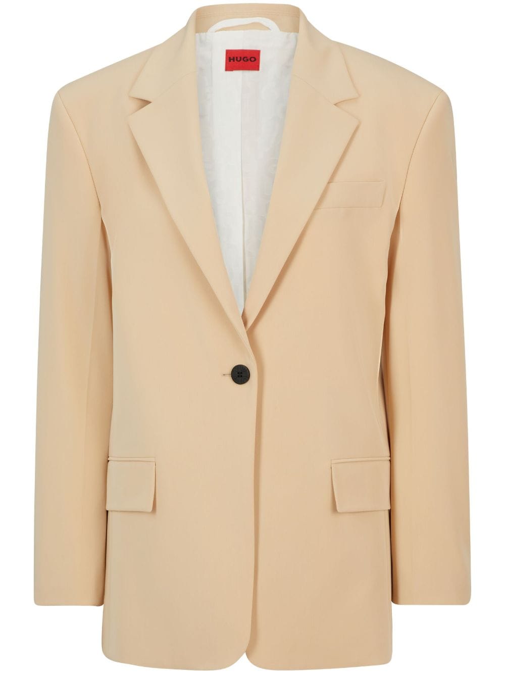 HUGO Einreihiger Blazer mit Logo-Patch - Nude von HUGO