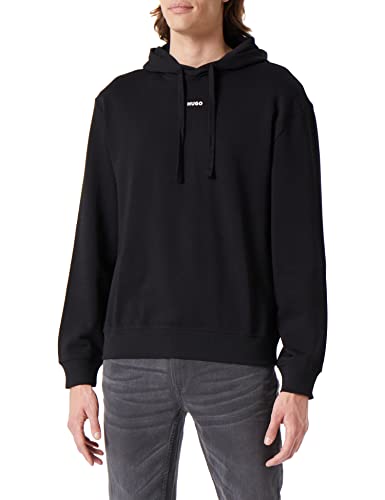 HUGO Herren Dapo Relaxed-Fit Hoodie aus Baumwoll-Terry mit Logo-Print Schwarz XXL von HUGO