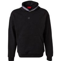 HUGO Herren Hoodie schwarz Baumwolle unifarben von HUGO