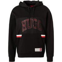 HUGO Herren Hoodie schwarz Baumwolle unifarben von HUGO