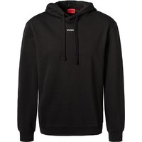 HUGO Herren Hoodie schwarz Baumwolle unifarben von HUGO