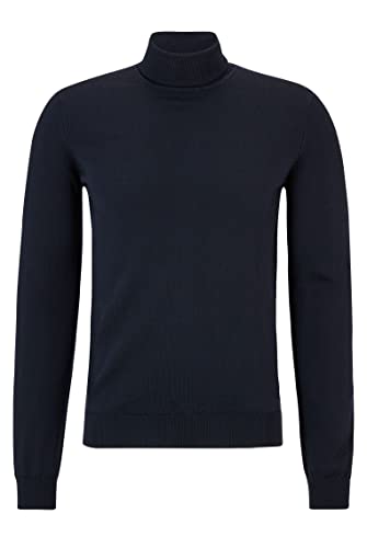 HUGO Herren San Thomas-M Regular-Fit Rollkragenpullover aus Schurwolle Dunkelblau XXL von HUGO