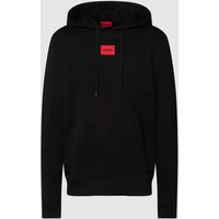 HUGO Hoodie mit Label-Patch Modell 'Daratschi' in Black, Größe XXL von HUGO