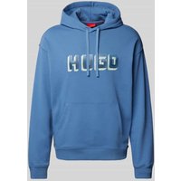 HUGO Hoodie mit Label-Print Modell 'Diqerio' in Aqua, Größe M von HUGO