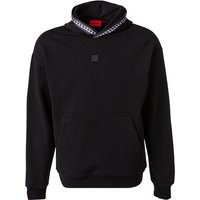 HUGO Herren Hoodie schwarz Baumwolle unifarben von HUGO