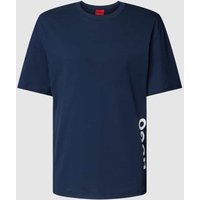 HUGO Relaxed Fit T-Shirt mit Label-Print in Dunkelblau, Größe L von HUGO