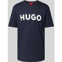 HUGO T-Shirt mit Label-Schriftzug Modell 'DULIVIO' in Dunkelblau, Größe XL von HUGO