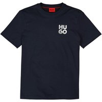 HUGO Herren T-Shirt blau Baumwolle von HUGO