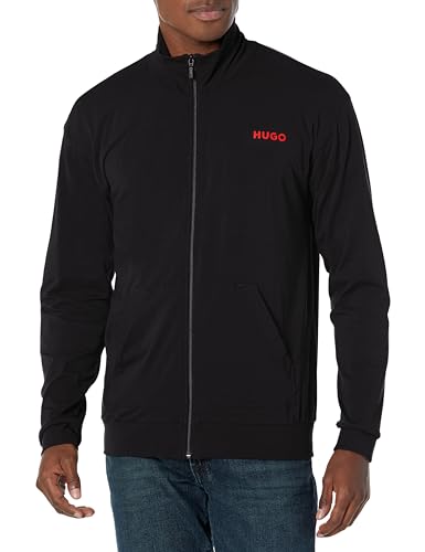 HUGO Unisex-Erwachsene Sportliche Jacke mit Reißverschluss Sweatshirt, Stormy Black, M von HUGO
