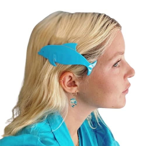 Frühlings-Haarspangen, Delfin-Haarspange für Damen, niedliche Haarnadel, rutschfeste Haarspangen für Seitenpony, Haar-Accessoire, Delfin von HUIFACAI