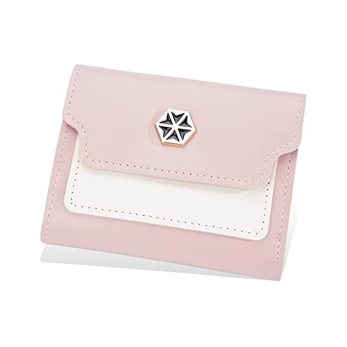 HUIFACAI 2023 Geldbörse aus PU-Leder für Damen, Haspe, Geldbeutel, Reißverschluss, Münzgeldbörse, Mädchen, kurze Geldbörse, Bankkartenhalter, Tasche, Pink, as the pic show von HUIFACAI