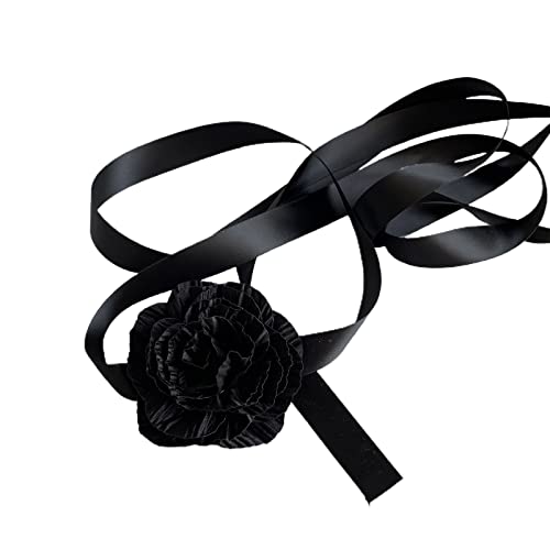 HUIFACAI Damen-Blumenhalsband, Choker, Stoff, Blumenketten, künstliche Blume, Choker, Stoffmaterial, Stoffzubehör für Frauen von HUIFACAI