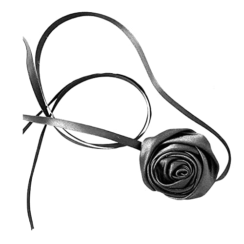 HUIFACAI Elegante Kordelkette zum Schnüren am Hals, langes Seil, große Blume, Choker-Halskette für Damen, Modeschmuck-Accessoire von HUIFACAI