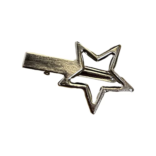 HUIFACAI Haarspangen für Mädchen, niedlicher Stern, silberfarben, goldfarben, einfacher Metall-Schnappclip, Kopfschmuck, Haarschmuck, Accessoire von HUIFACAI