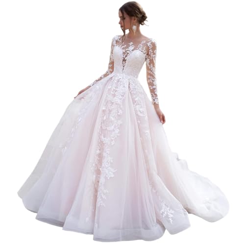 Brautkleid Standesamt A-Linie Prinzessin Boho Hochzeitskleid mit Ärmel Lang Vintage Hochzeit Brautmode Kleid A-Weiß 34 Brautkleid Standesamt A-Linie Prinzessin Boho Hochzeitskleid mit Ärmel Lang Vintage Hochzeit Brautmode Kleid A-Weiß 34 von HUINI