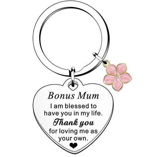 HULALA Schlüsselanhänger mit Aufschrift "Step Mum", Geschenk für Stiefmutter, Muttertag, Weihnachten, Geburtstag, Bonus, Mama, um dich in meinem Leben zu haben, Danke für Loving Me As Your Own HULALA Schlüsselanhänger mit Aufschrift "Step Mum", Geschenk für Stiefmutter, Muttertag, Weihnachten, Geburtstag, Bonus, Mama, um dich in meinem Leben zu haben, Danke für Loving Me As Your Own von HULALA