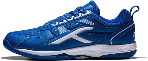 Hundred Raze Non-Marking Professional Badminton Shoes for Men (Blue White, Size: EU 44 UK 10 US 11) Material Upper: Polyester, Sole: Rubber Suitable for Indoor Tennis Squash Table Tennis von Hundred