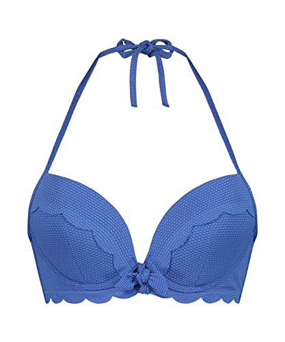 Hunkemöller Vorgeformtes Bügel-Bikinitop Scallop - Blue - 75G von HUNKEMÖLLER