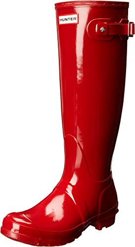 Hunter Original Gloss, Damen Kniehohe Stiefel mit dünnem Futter, Rot (Military Red), 38 EU (5 UK) von HUNTER