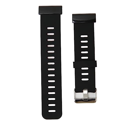 Silikon-Smartwatch-Armband, Größenverstellbare Metallschnalle, 2 Farben (Schwarzgrau) von HURRISE