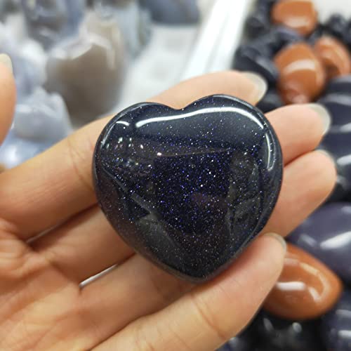 HUYXYDKZM Probe natürliche Liebe Herz Stein Charms blau und rot Sandstein Kristall Stein Charms Perlen natürlich for die SchmuckherstellungStein Kristall von HUYXYDKZM