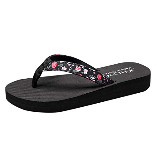 Damen Badeschuhe Sommer - Flip Flops Sommer Schwarz Espadrilles Für Damen Frauen Bequeme Sandaletten lässige Schleife Freizeit Hausschuhe für Damen Herren von HUyydza