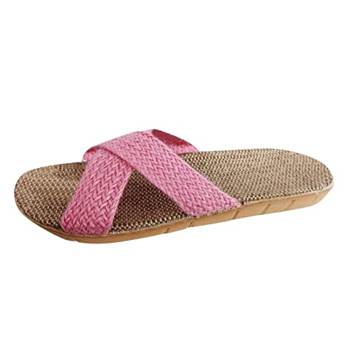 HUyydza Damen Cozy Slides - Sommer Slingback Orthopädische Slide Kreuz-Hausschuhe Keilabsatz und Clip-Zehe lässige Schleife Rutschfest Frauen Latschen leicht B Ware Schuhe Damen von HUyydza