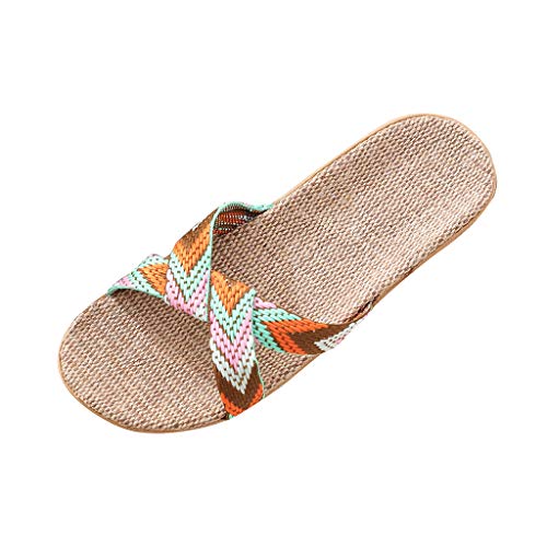 HUyydza Damen Pantoletten Mit Absatz - Flach Flip Flops Damen Glitzer Strass Pantoletten Leder Blumen Sandalen Gummiband Blumen Strass Sandalen Römersandalen Freizeit Beach Flip Flops von HUyydza