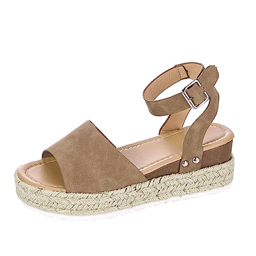 HUyydza Damen Sandalen Sommer-Natur Kork-Fussbett Glitzer Strass Pantoletten Leder Blumen Sandalen Reißverschluss Große Größe Sandalen Gummiband Blumen Strass Sandalen Leichte Rutschfest Sandals von HUyydza